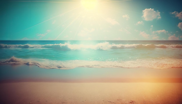 Summer holidays beach background as soft ethereal dreamy background Generative ai