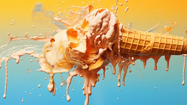 Summer ice cream melting UHD wallpaper