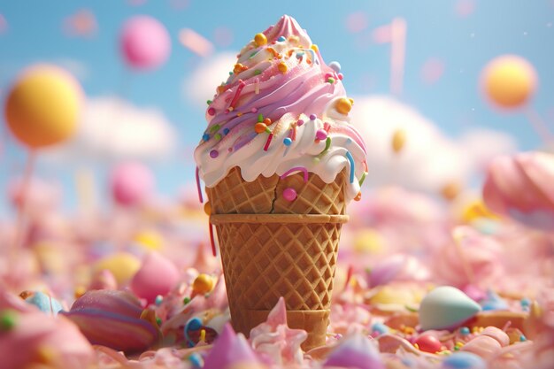 summer ice cream with sprinkles