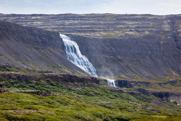 Summer Iceland Landscape with a beautiful Waterfall