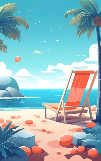 summer landscape illustration