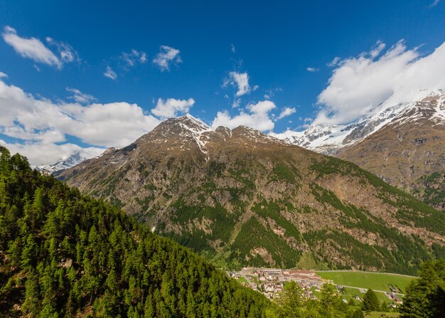 Summer Matterhorn mountain view (Alps, Switzerland, Zermatt outskirts)