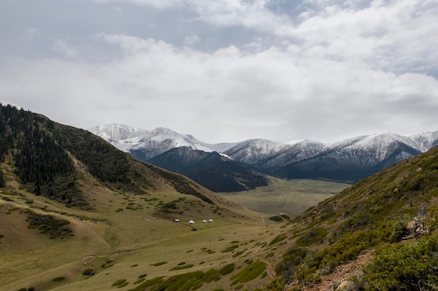 Summer mountain landscape Kyrgyzstan mountains IssykKul region