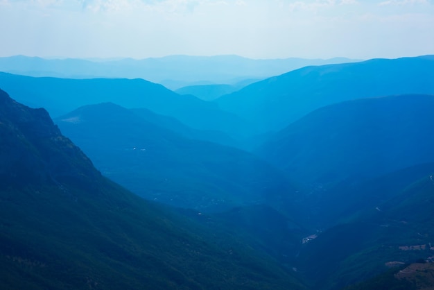 Summer mountain landscape on sunset mountain view