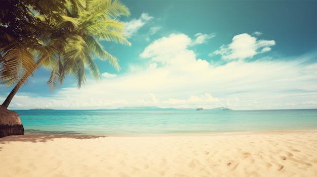 Summer Natural Tropical Background Illustration AI Generative