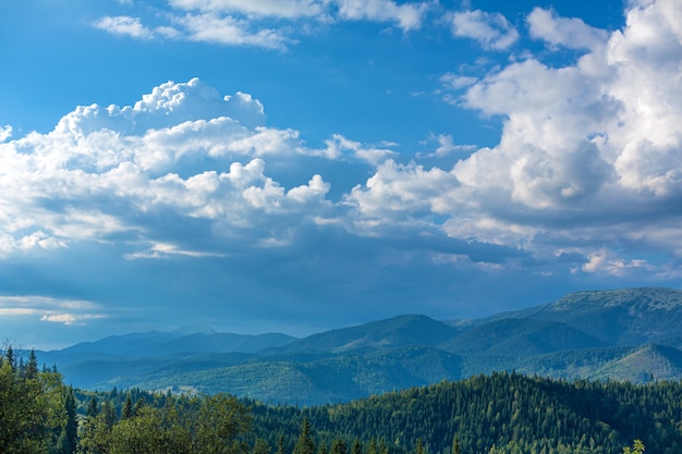 Summer nature landscape of Karpaty Mountains.