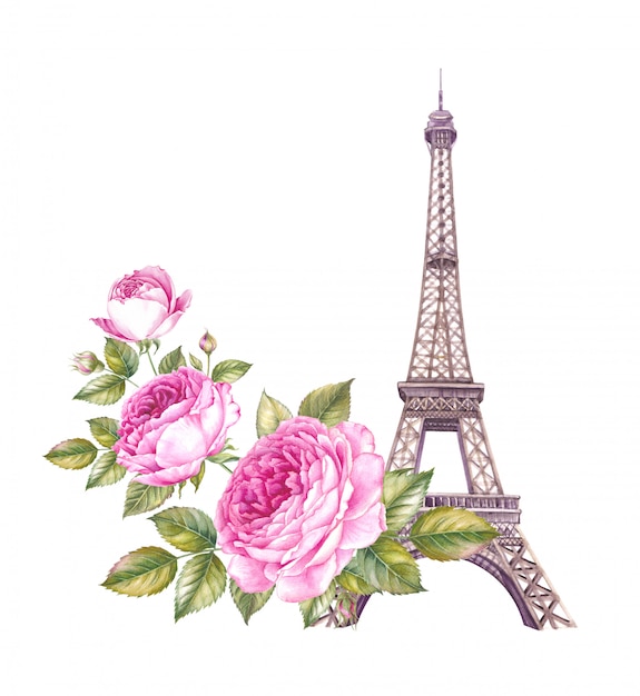 Summer paris illustration.