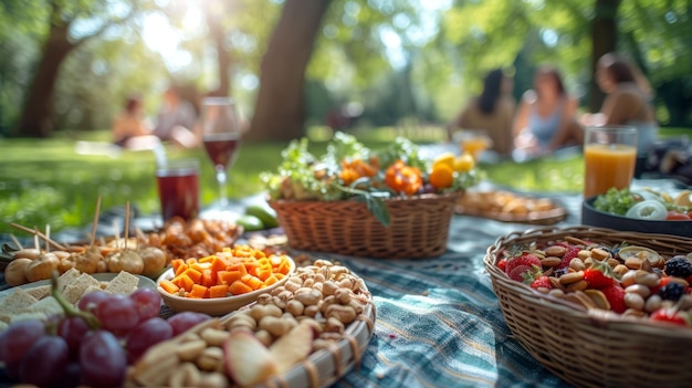 Summer Picnic with Friends in Lush Green Park