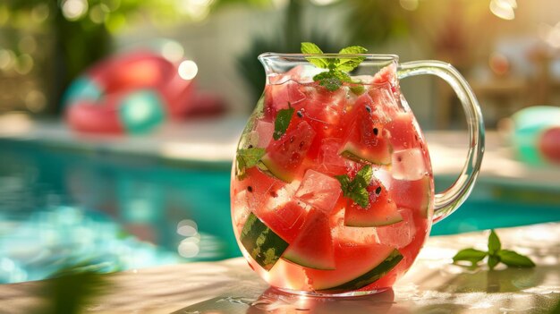 Summer Poolside Sangria Scene