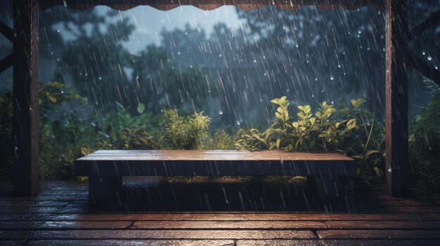 Summer rainy background Illustration AI GenerativexA