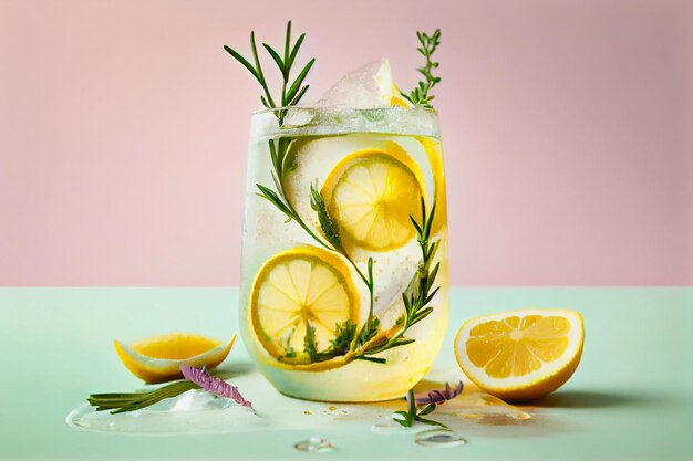 Summer refreshing lemonade drink