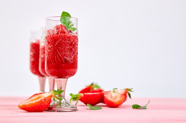 Summer refreshing strawberry granita