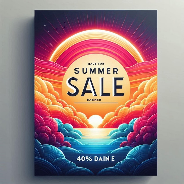 Photo summer sale banner design ai image