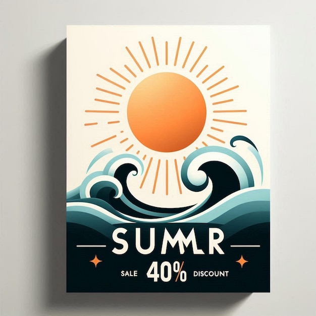 Photo summer sale banner design ai image