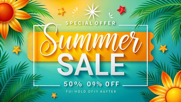 Photo summer sale layout of banner vector