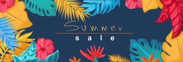 Photo summer sale website banner sale tag sale promotional material design with copy space