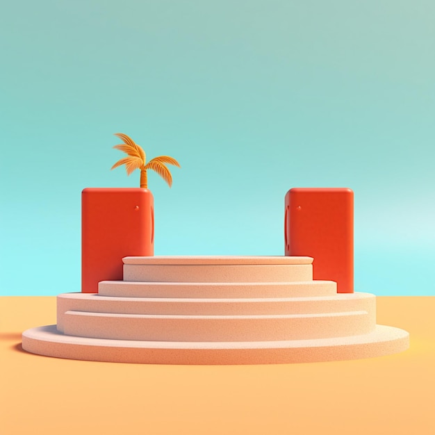 Summer sales podium background