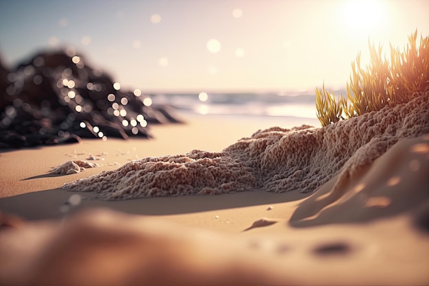 Summer Sand Beach background Illustration AI Generative