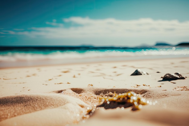 Summer Sand Beach background Illustration AI Generative