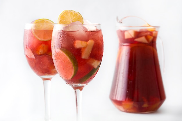 Summer sangria isolated on white