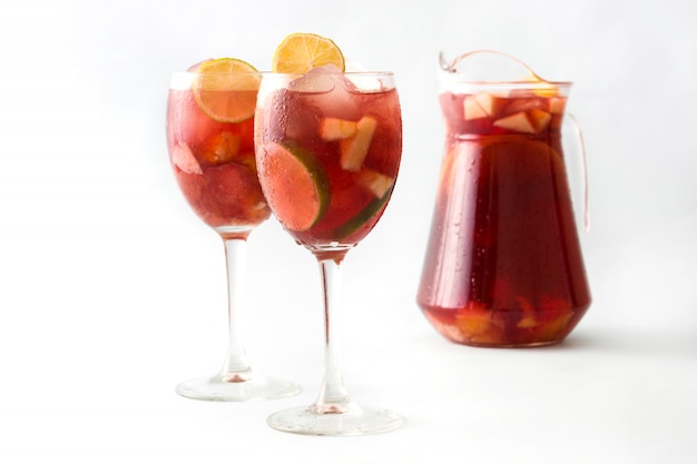 Summer sangria isolated on white