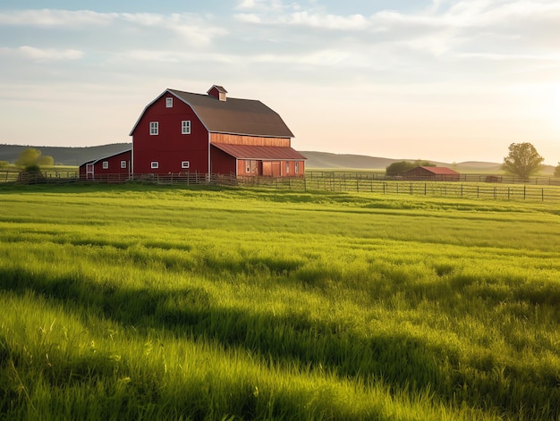 Summer Scene on a Rural Farm