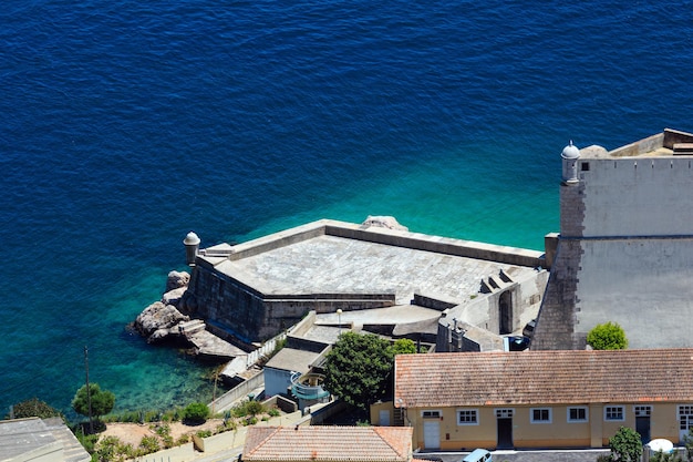 Summer sea coast landscape. View from Nature Park of Arrabida  in Setubal, Portugal.