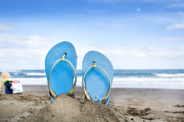 summer shoes on sand