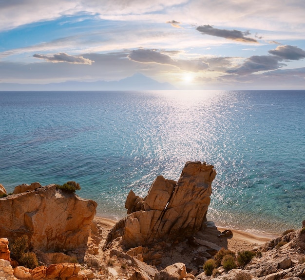 Summer Sithonia rocky coast Greece