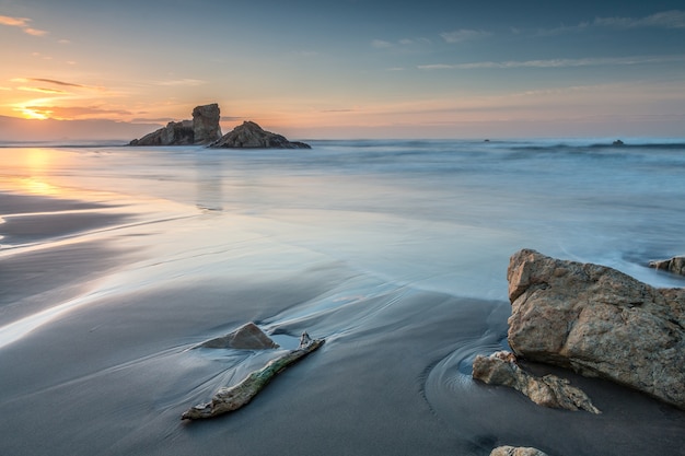 Summer sunset on Asturian coast