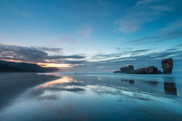 Summer sunset on Asturian coast