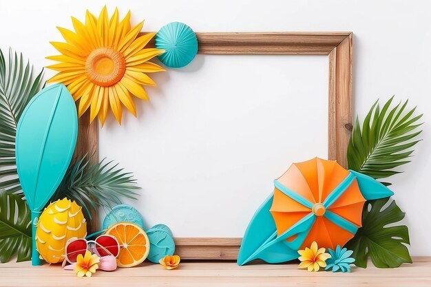 Summer Theme Decoration with Blank Frame