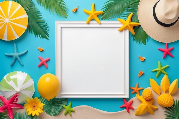 Summer Theme Decoration with Blank Frame