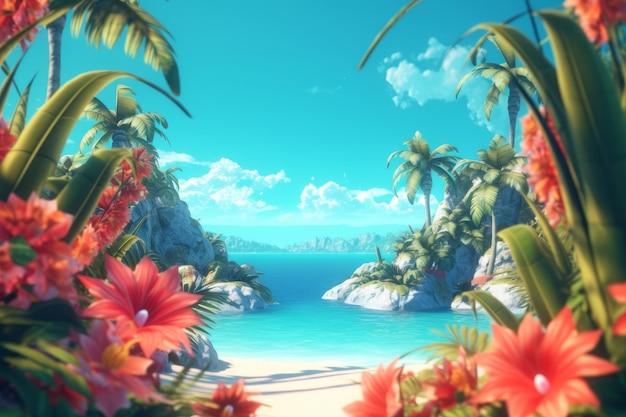 Summer Themed Lush Fractal Design Background