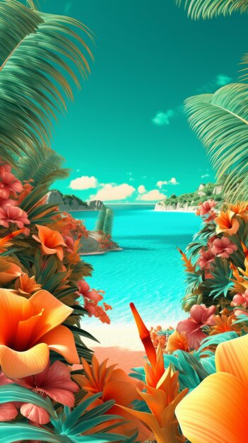 Summer Themed Lush Fractal Design Background