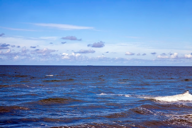 Summer time on the baltic cold sea in sunny weather