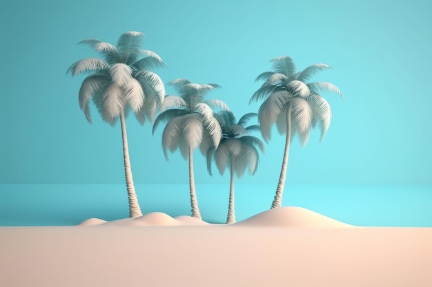 Summer tropical background Illustration AI GenerativexA