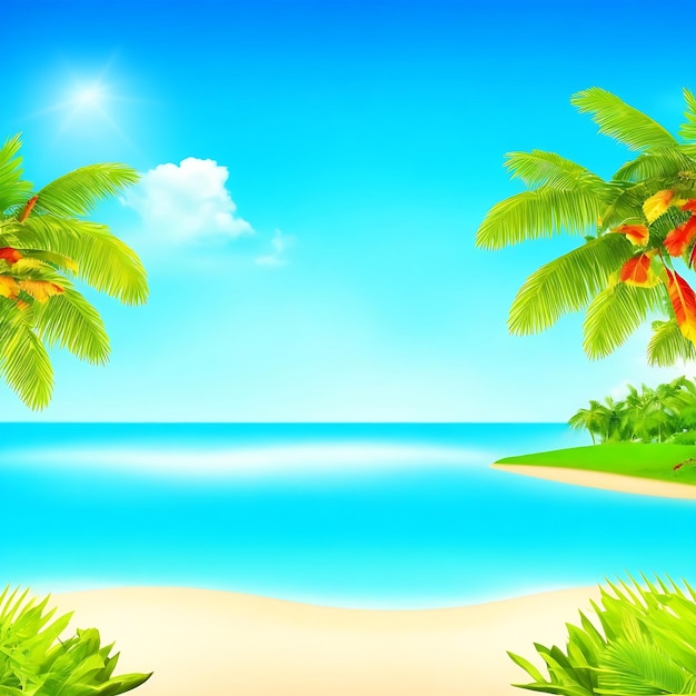 Summer tropical landscape background for zoom