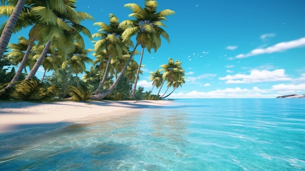 Summer vacation on a tropical island with beach chair Generative Ai