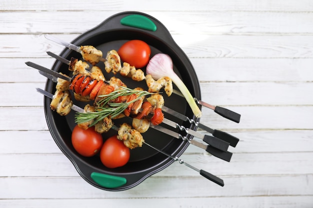 Summer vegetables grilled pan fried eggplant and tomatoes