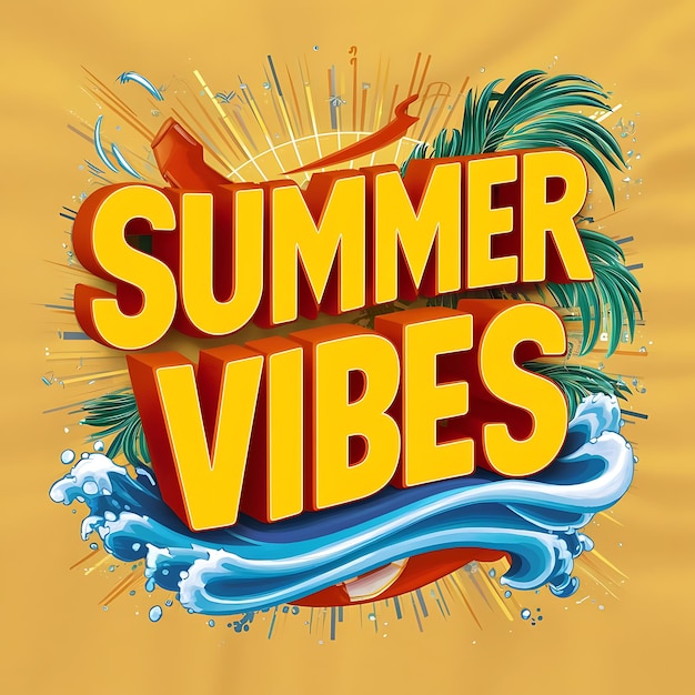 Photo summer vibes color text style graphics illustration