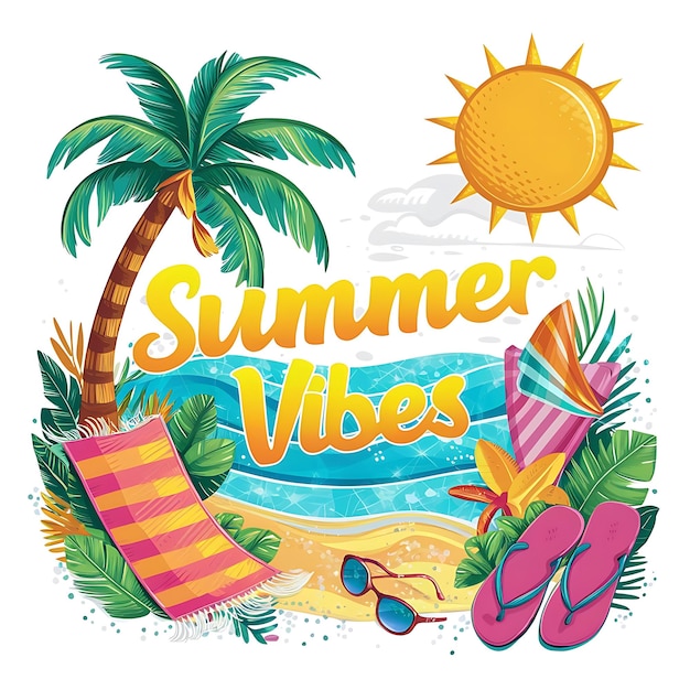 Summer Vibes Summer Tshirt Illustration