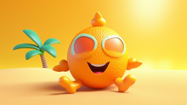 Sun 3D cartoon Summer Generative AI