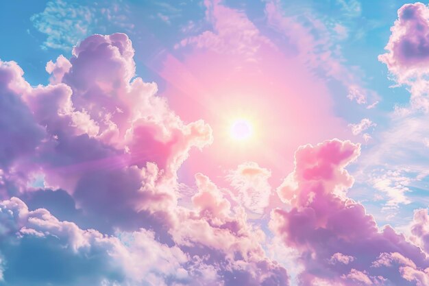 Sun and cloud pastel gradient background