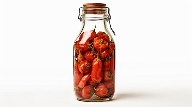 Sun dried tomatoe in the bottle isolated