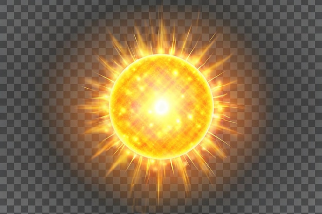 Photo sun isolated on transparent background