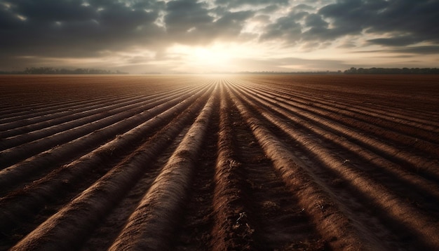 Sun kissed wheat fields ripe for harvesting generated by artificial intelligence