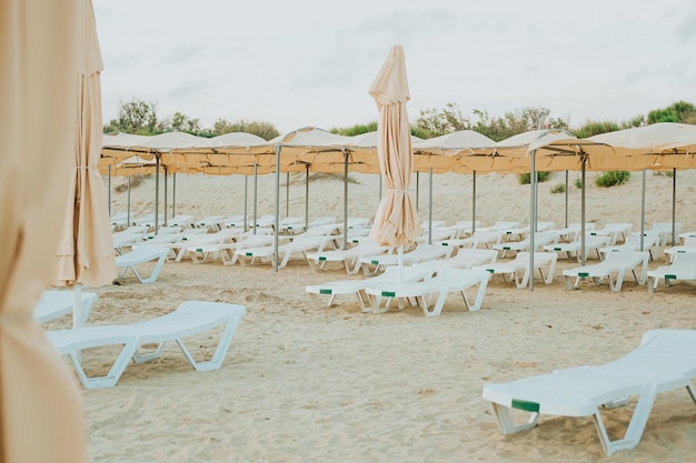 sun loungers on the beach