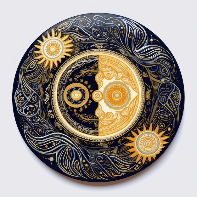 Photo sun and moon yinyang mandala