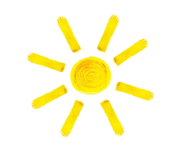 Sun painting on white background